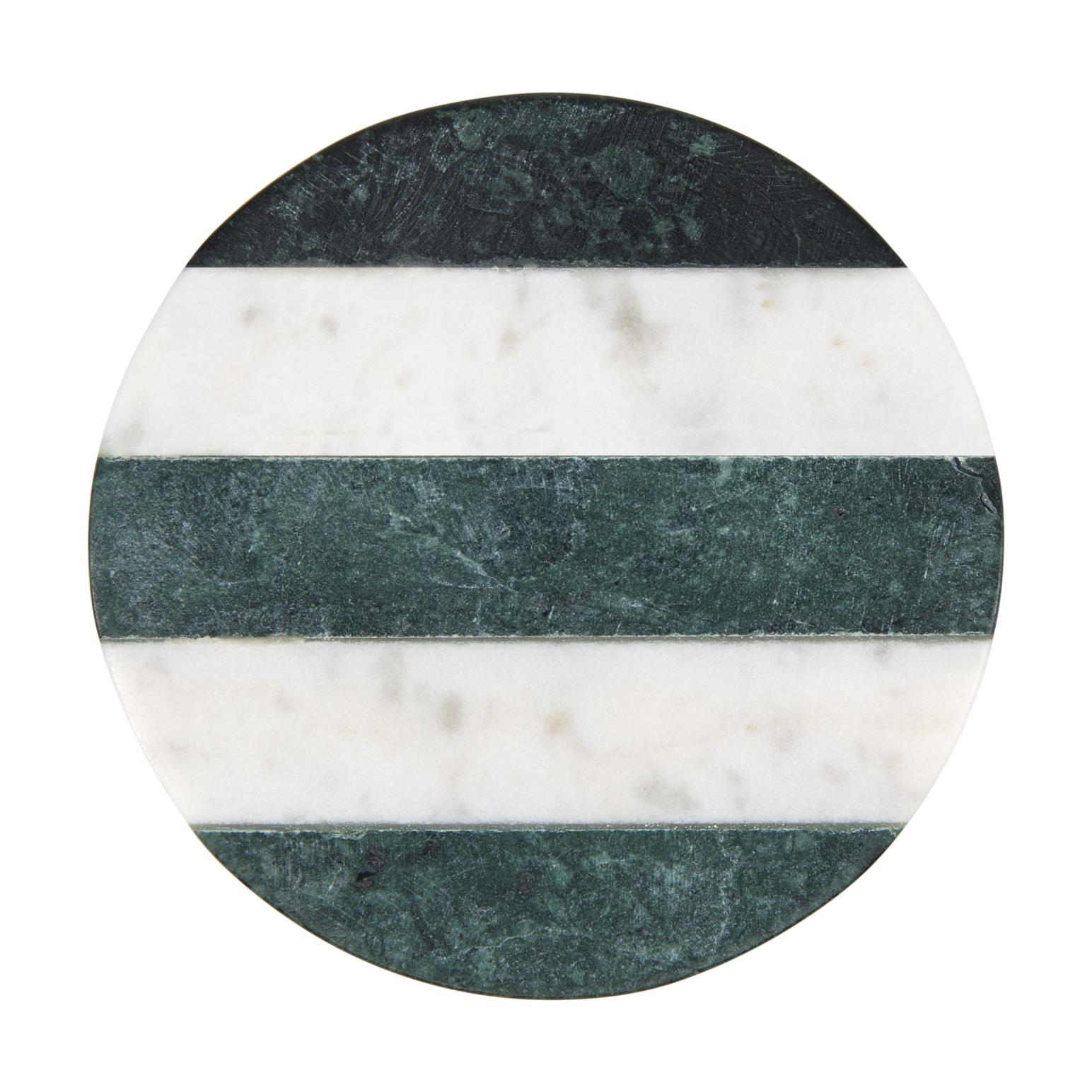 Maxwell & Williams Collective Round Marble Coaster 10cm Green Stripe
